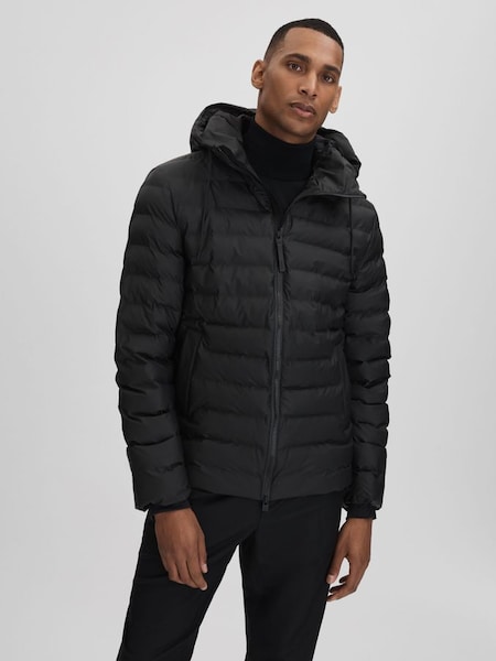 Rains Hooded Puffer Jacket in Black (K81528) | $465