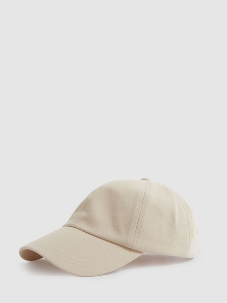 Cotton Embroidered Baseball Cap in Stone (K81597) | $75