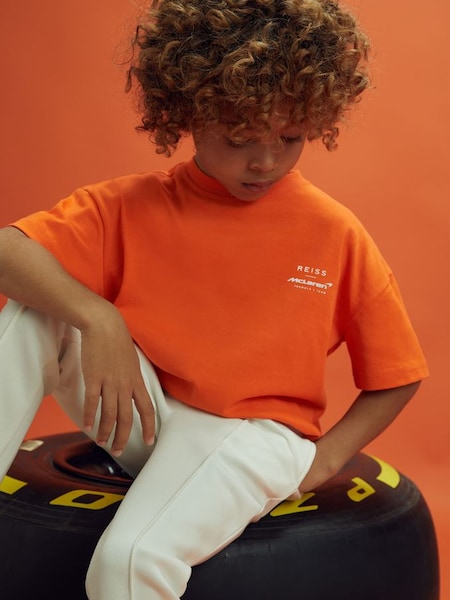 T-shirt surdimensionné à col ras du cou en coton, couleur papaye McLaren F1 (K83933) | 45 €