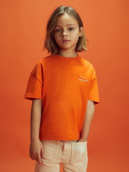 T-shirt surdimensionné à col ras du cou en coton pour junior, couleur papaye McLaren F1 (K83968) | 35 €