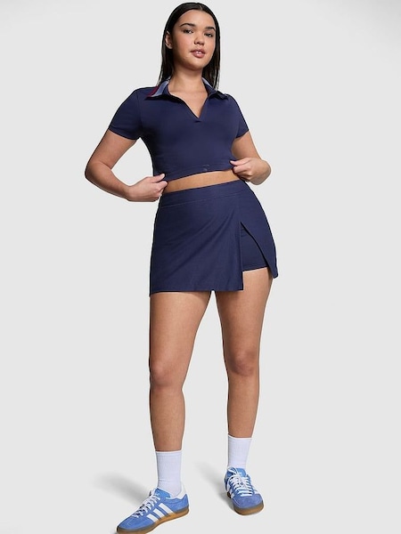 Midnight Navy Blue Piqué Wrap Skirt (K89165) | €41