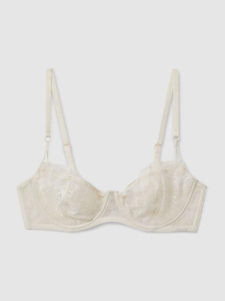 Calvin Klein Underwear Embroidered Mesh Balconette Bra in Ivory (K92276) | €95