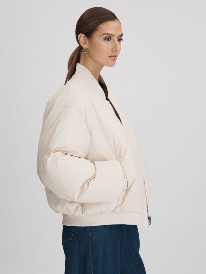 Women s Cream Bomber Coatsandjackets Reiss USA