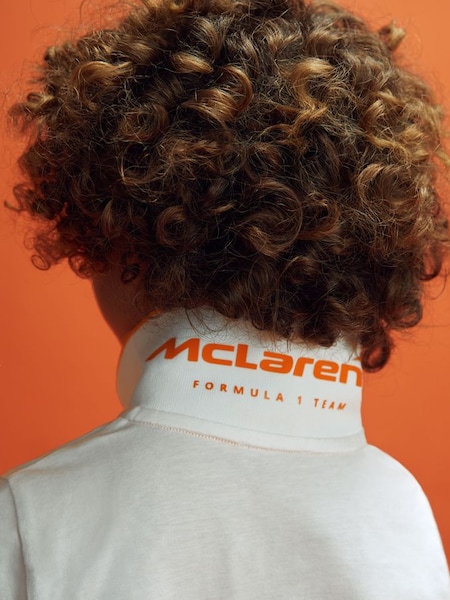 Junior McLaren F1 Mercerised Cotton Polo Shirt in White (K92905) | €50