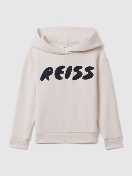 Teen Oversize-Kapuzensweatshirt aus Baumwolle mit Motiv, Ecru (K97805) | 65 €