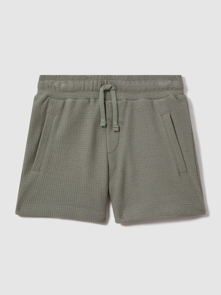 Teen Shorts aus strukturierter Baumwolle mit Kordelzug, Pistazie (K97824) | 40 €