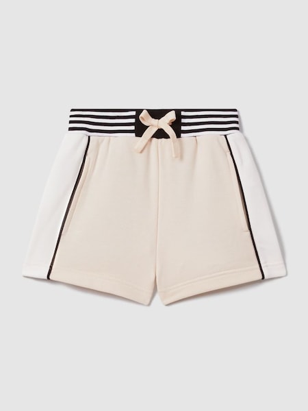 Teen Cotton Blend Elasticated Waist Shorts in Ivory (M47465) | CHF 55