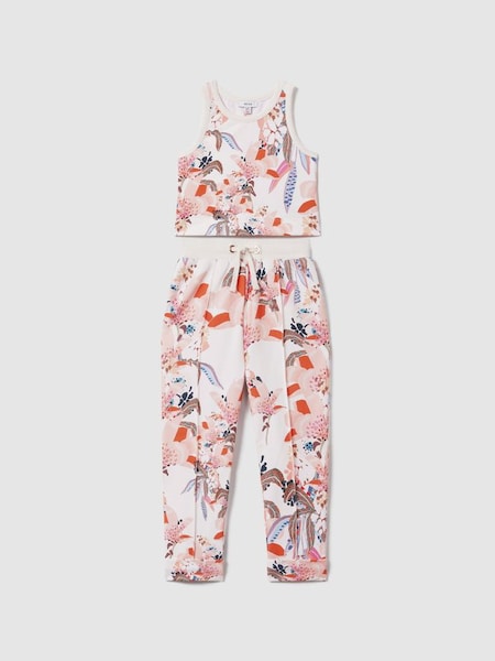 Teen Cotton Vest and Joggers Set in Pink Print (M48089) | HK$1,060