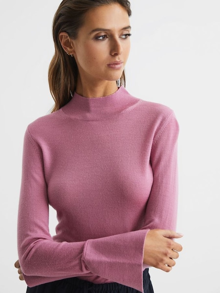 Merino Wool Split Sleeve Jumper in Pink (M63554) | CHF 51