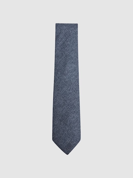 Wool-Silk Blend Tie in Airforce Blue (M68224) | CHF 85