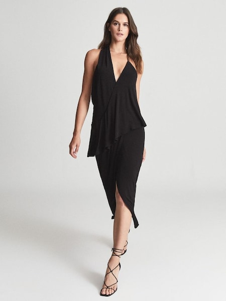 Strappy Open Back Cocktail Dress in Black (M83913) | $68