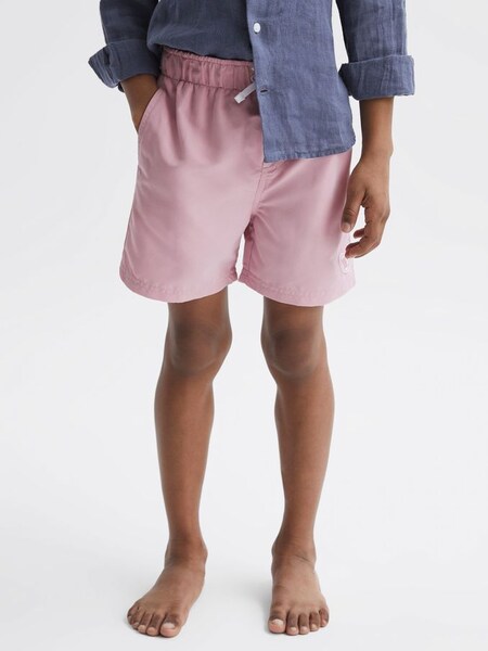 Junior Plain Drawstring Swim Shorts in Soft Pink (M97910) | $19