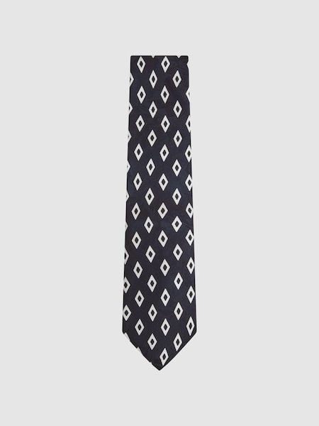 Silk Diamond Tie in Midnight (N06893) | $55