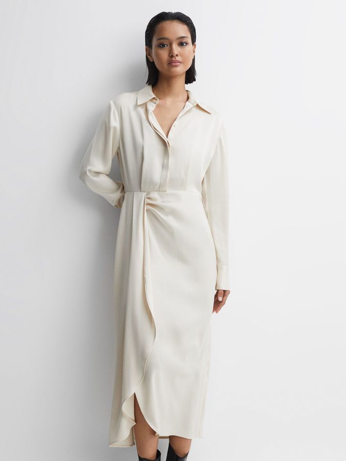 Women s Cream Dresses Reiss Midi Daydresses Reiss Ireland