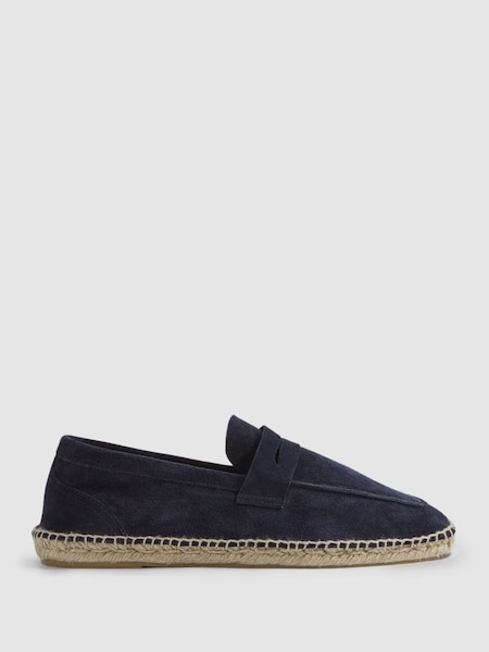 Suede Espadrilles in Navy (N21216) | $210