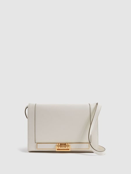 Soft Leather Crossbody Bag in Off White (N21273) | SAR 955