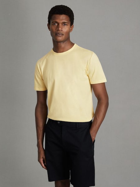 T-shirt en coton à col ras du cou couleur melon (N22866) | 40 €
