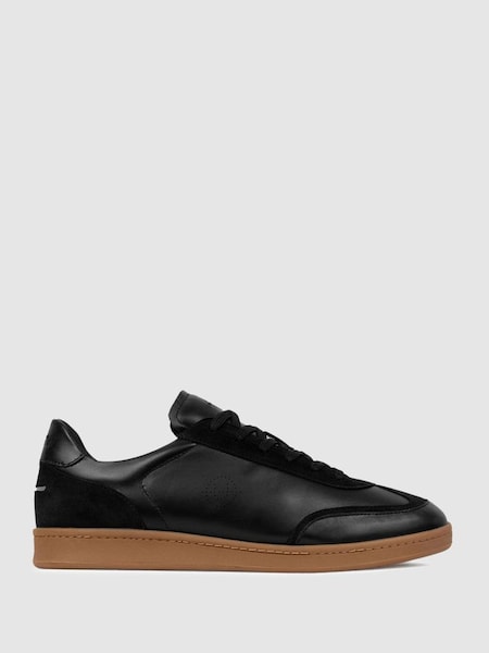 Unseen Footwear Leather Suede Trainers in Black (N25304) | $325