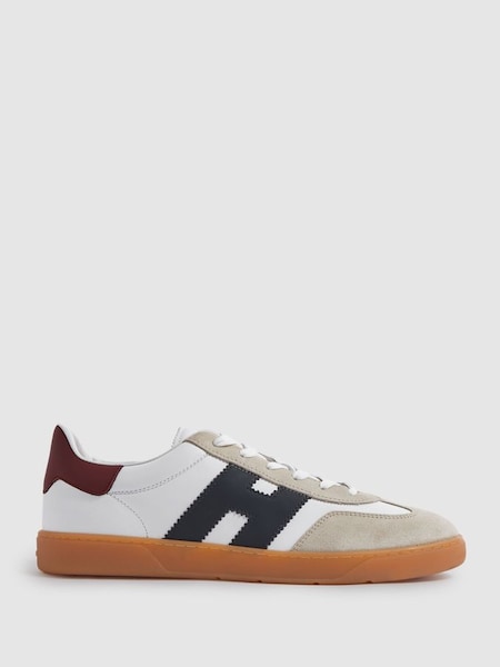 Hogan Leather Suede Low Top Trainers in White Multi (N25317) | €520