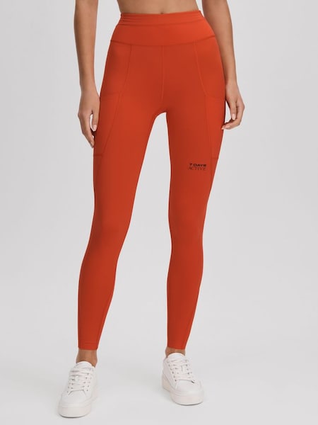 7 Days Active High Rise Leggings in Tomato Red (N26671) | $210