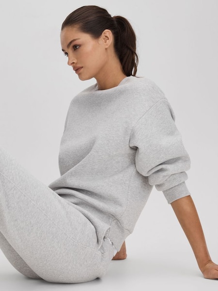 7 Days Active katoenen sweatshirt met ronde hals in gemêleerd grijs (N26685) | € 165