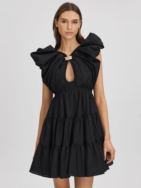 Acler gelaagde midi-jurk in zwart (N32581) | € 535