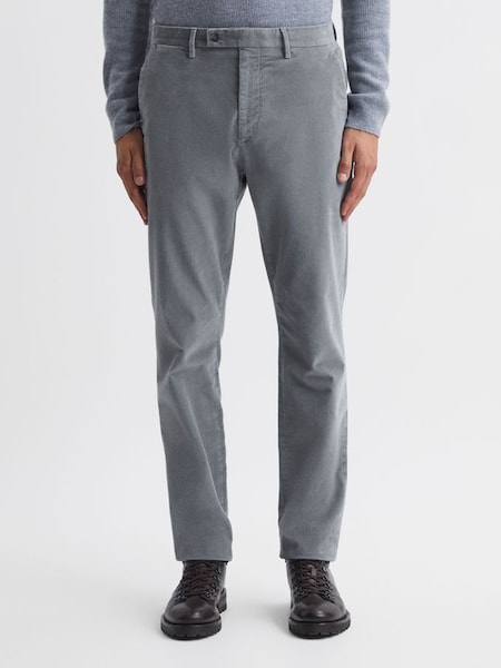 Slim Fit Brushed Cotton Trousers in Grey (N36932) | CHF 113