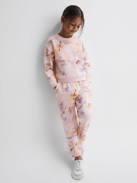 Junior Floral Print Joggers and Jumper Set in Ivory (N44713) | €47