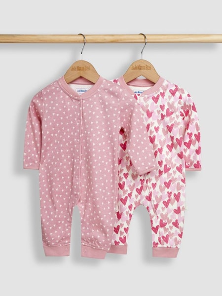 Pink Heart 2-Pack Footless Sleepsuits (N49471) | €32.50