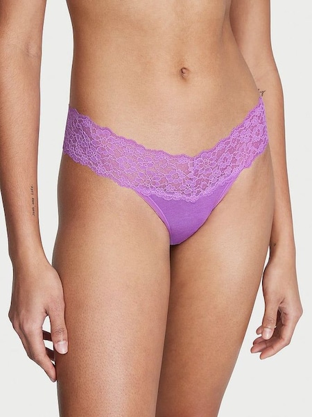 Purple Paradise Lace Waist Thong Knickers (N71067) | €10.50