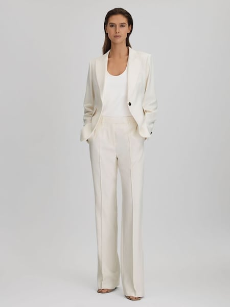 Petite Flared Suit Trousers in Cream (N71501) | $285