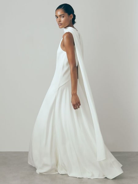 Atelier Cape Maxi Dress in Ivory (N71544) | $1,220