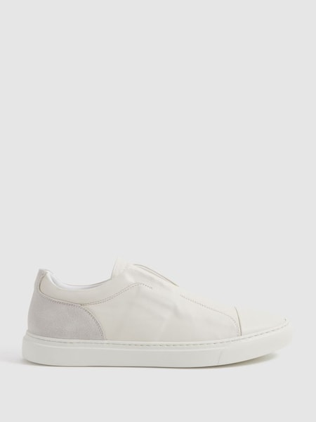 Harrys of London Suede Slip On Trainers in Grey/White (N73095) | CHF 505