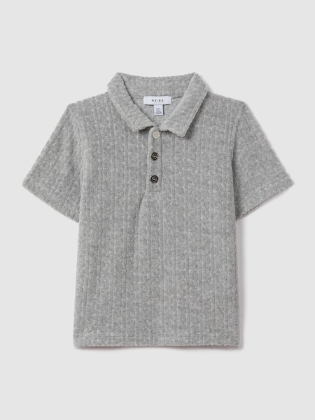 Towelling Polo Shirt in Soft Grey (N74108) | €55