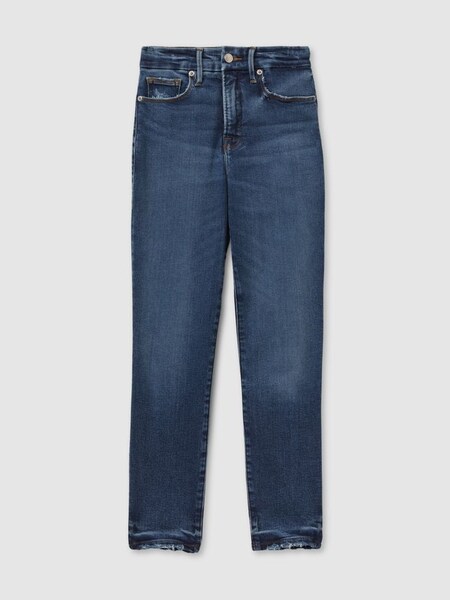 Mid Rise Raw Hem Skinny Jeans in Indigo (N74136) | €195