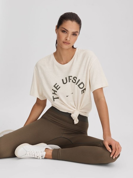 The Upside gemêleerd T-shirt met ronde hals in naturel (N74195) | € 140