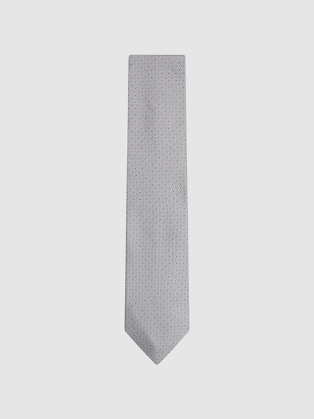 Silk Geometric Print Tie in Pistachio (N74241) | $110