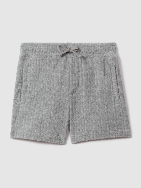 Towelling Drawstring Shorts in Soft Grey (N74294) | $60