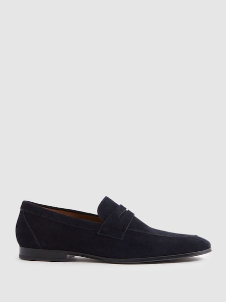 Suede Slip On Loafers in Navy (N74785) | CHF 255