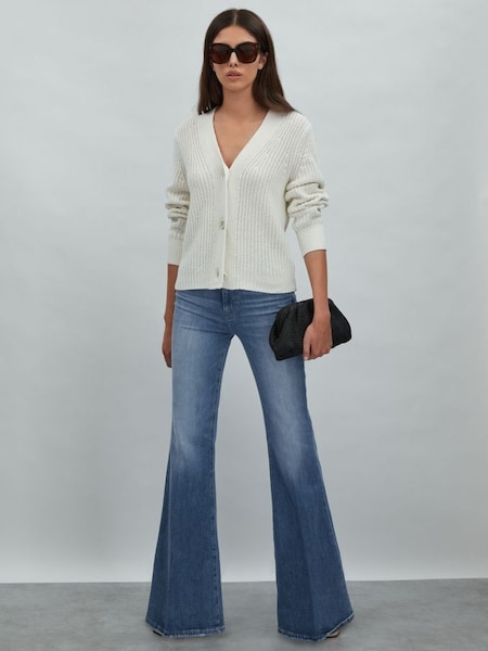 Paige - Gabriella - Blauwe uitlopende jeans met hoge taille (N76827) | € 395