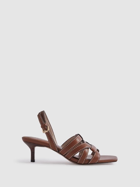Chaussures à petits talons en cuir à bride, couleur fauve (N95988) | 225 €