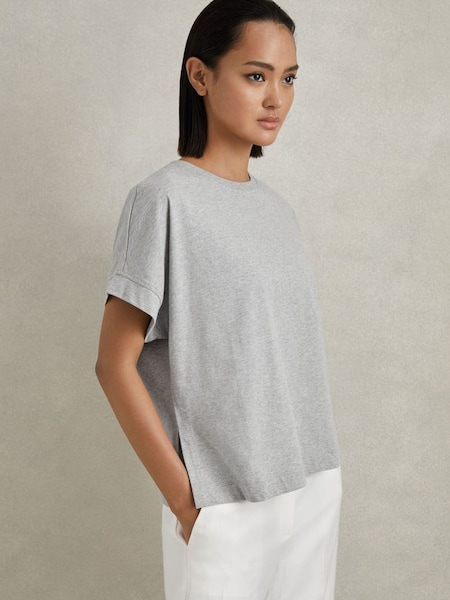 Cotton Crew Neck T-Shirt in Grey Marl (N96795) | CHF 55