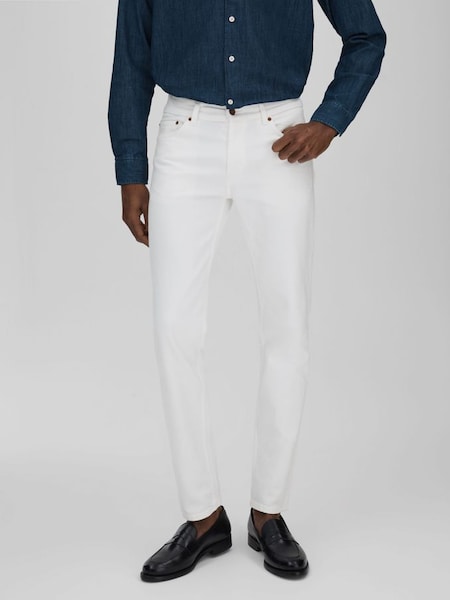 Oscar Jacobson Slim Fit Jeans in Snow White (N96807) | $360
