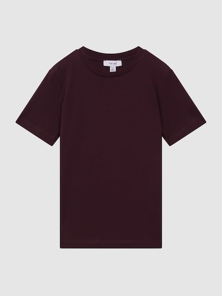 Crew Neck T-Shirt in Bordeaux (N97261) | $25