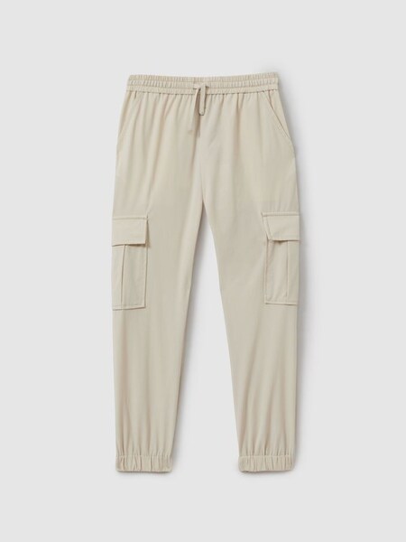 Teen Technical Drawstring Cuffed Joggers in Stone (N98043) | HK$610