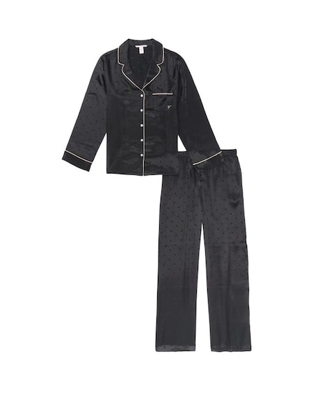 Black Satin Long Pyjamas (P20513) | €79