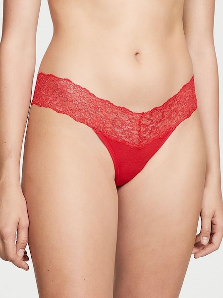 Lipstick Red Posey Lace Waist Thong Knickers (P22496) | €10.50
