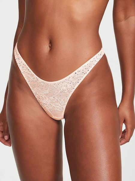 Purest Pink Sugar Coated Embellishment Thong Knickers (P30020) | €40