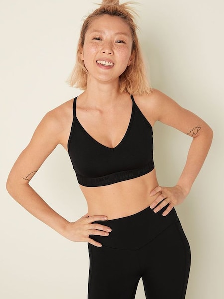 Pure Black Lightly Lined Low Impact Sports Bra (P50662) | €15