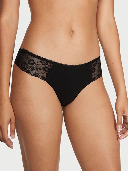 Black Posey Lace Thong No-Show Knickers (P55974) | €10.50